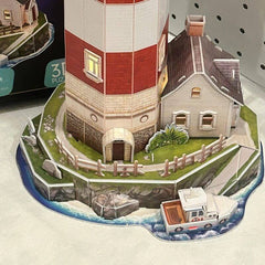 A small house on a lighthouse model